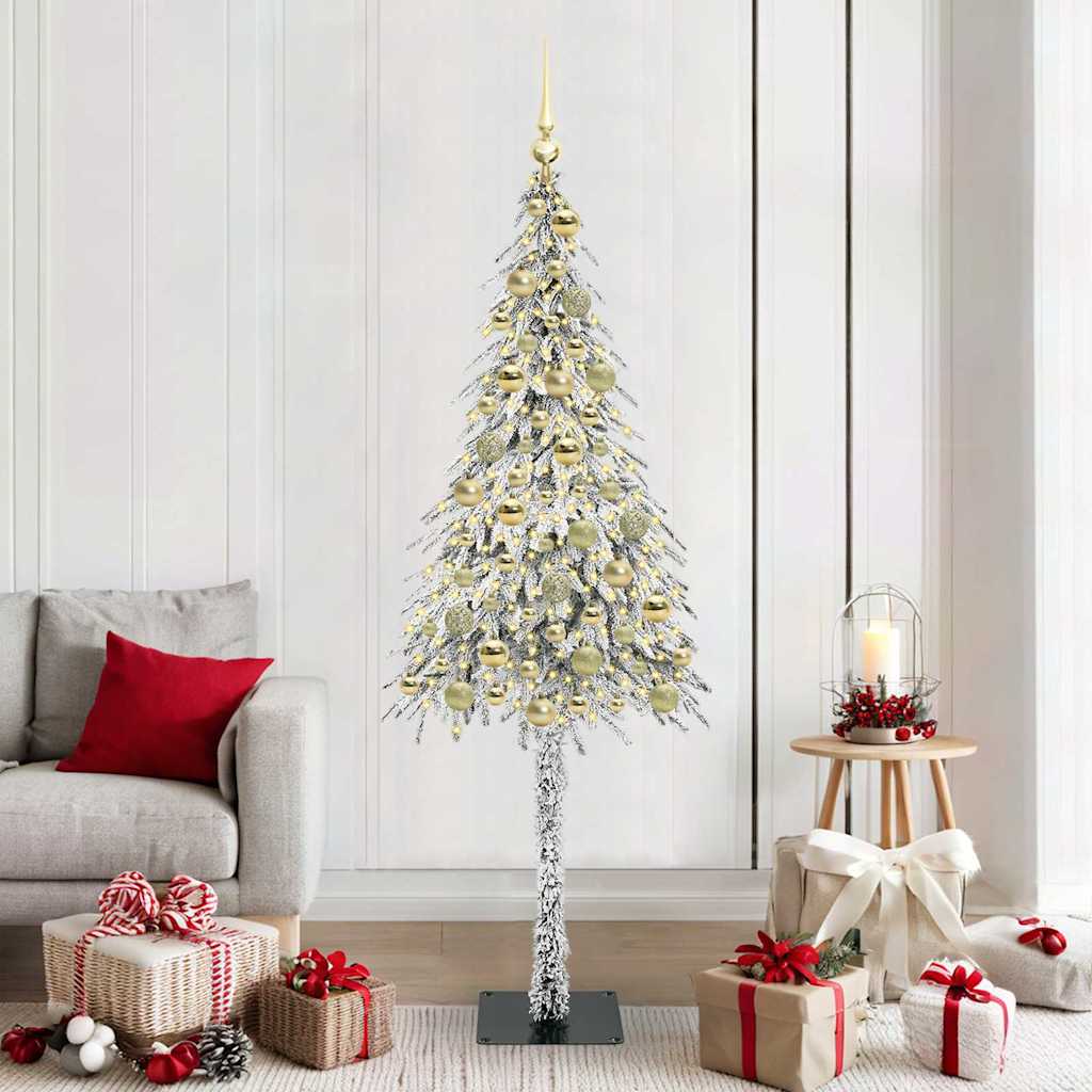Albero di Natale con 300 LED Bianco 180 cm PE e Acciaio