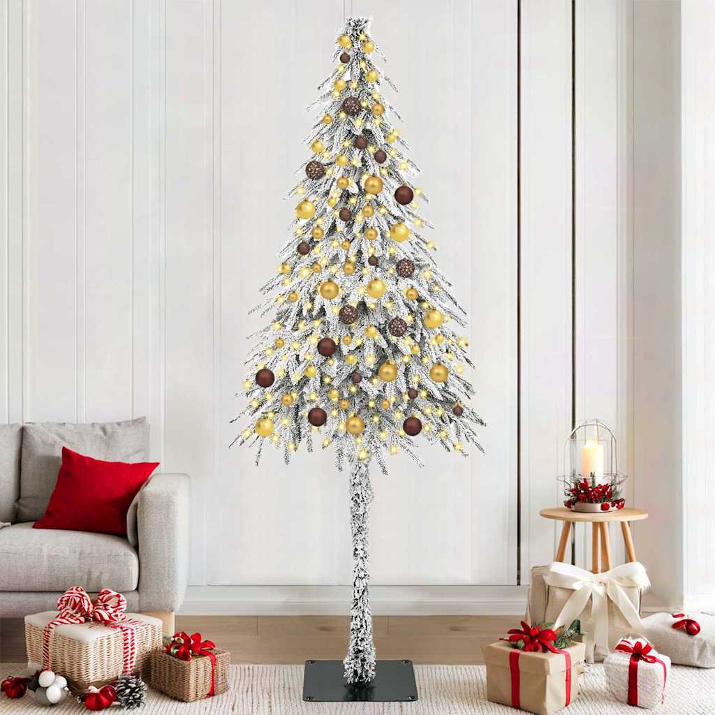 Albero di Natale con 300 LED Bianco 210 cm PE e Acciaio
