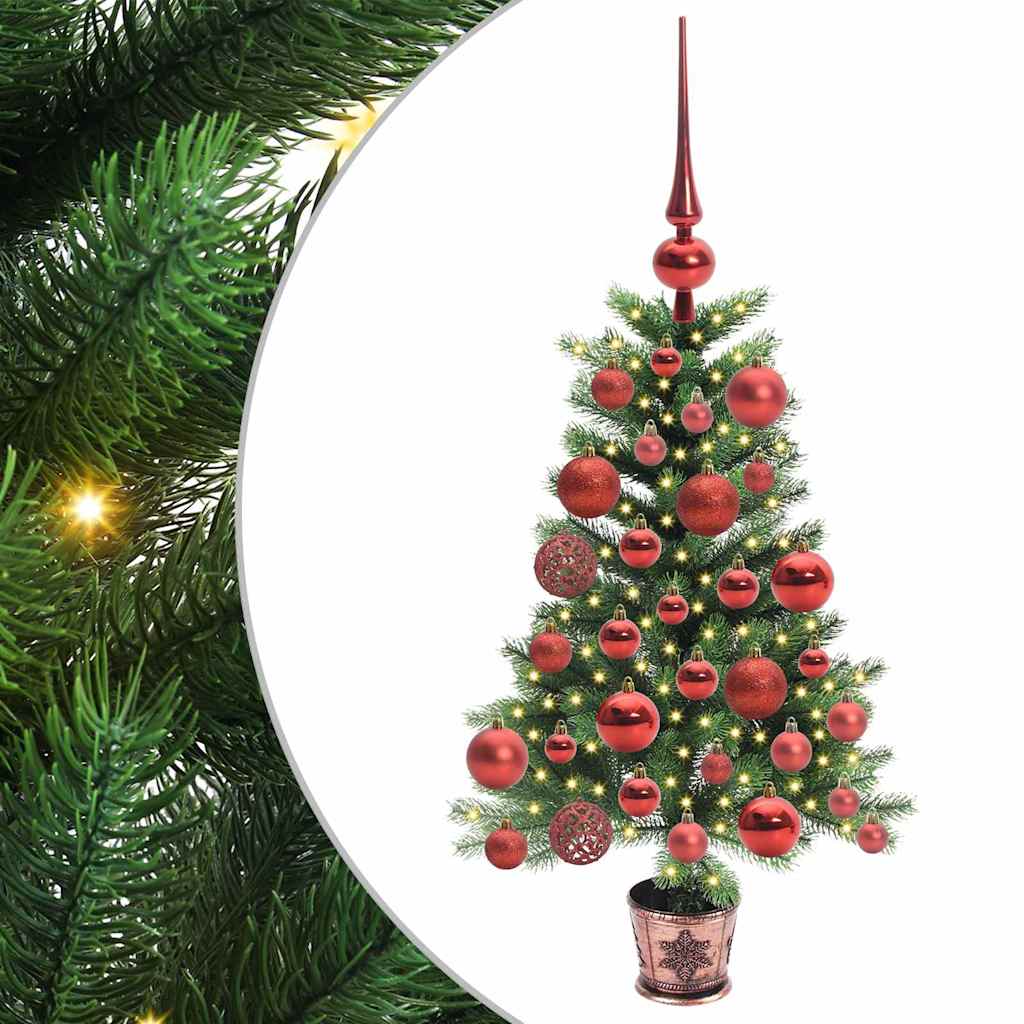 Albero di Natale con 150 LED con supporto Verde 65 cm PE