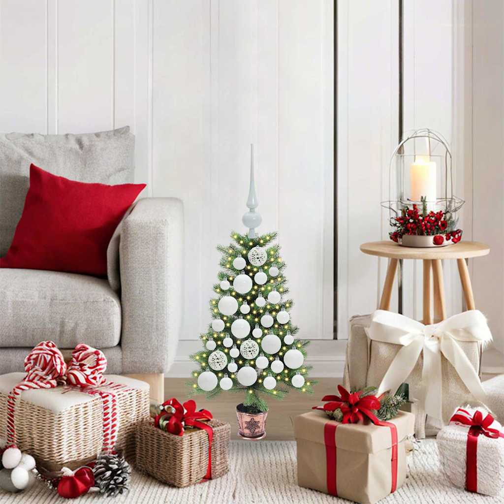 Albero di Natale con 150 LED con supporto Verde 65 cm PE