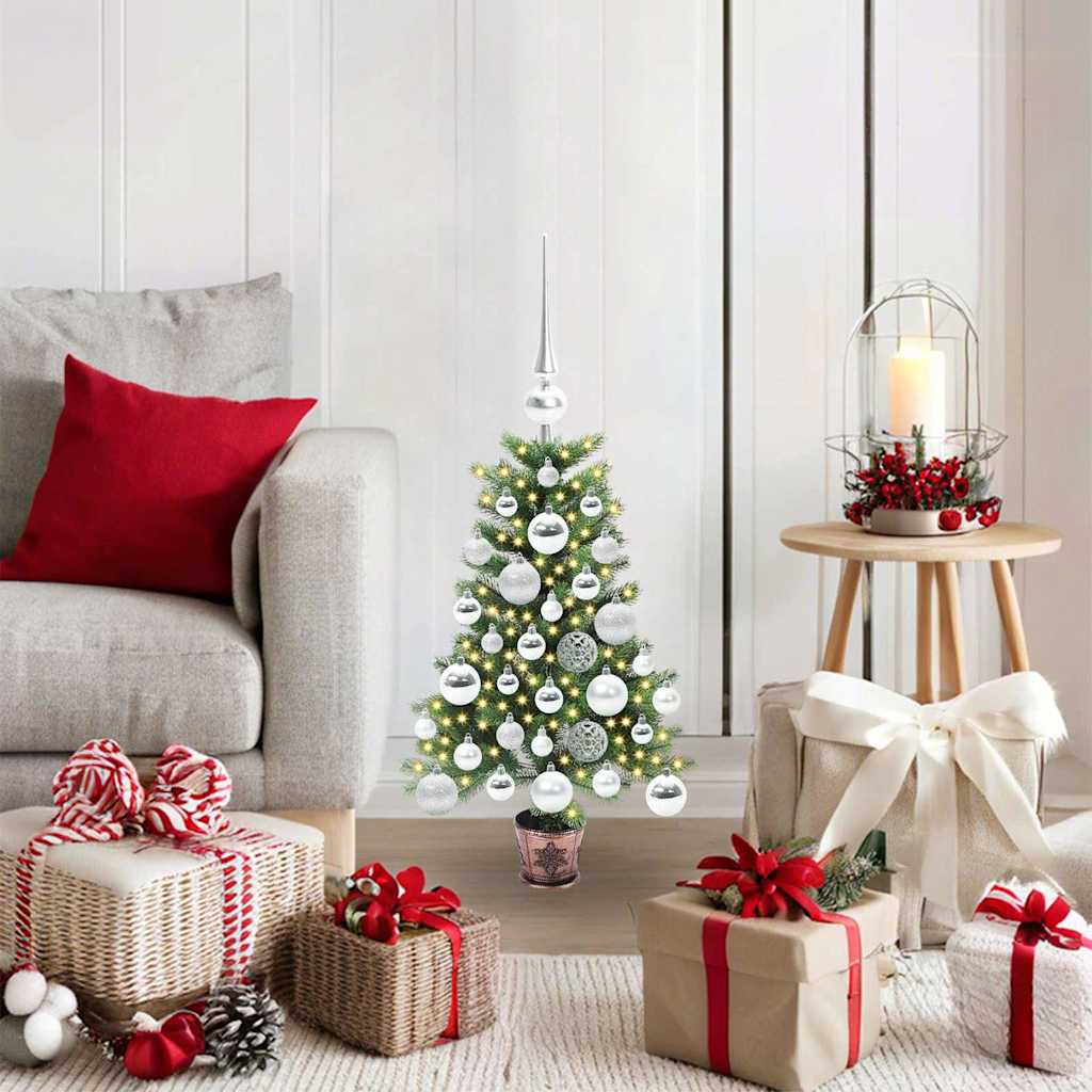 Albero di Natale con 150 LED con supporto Verde 65 cm PE