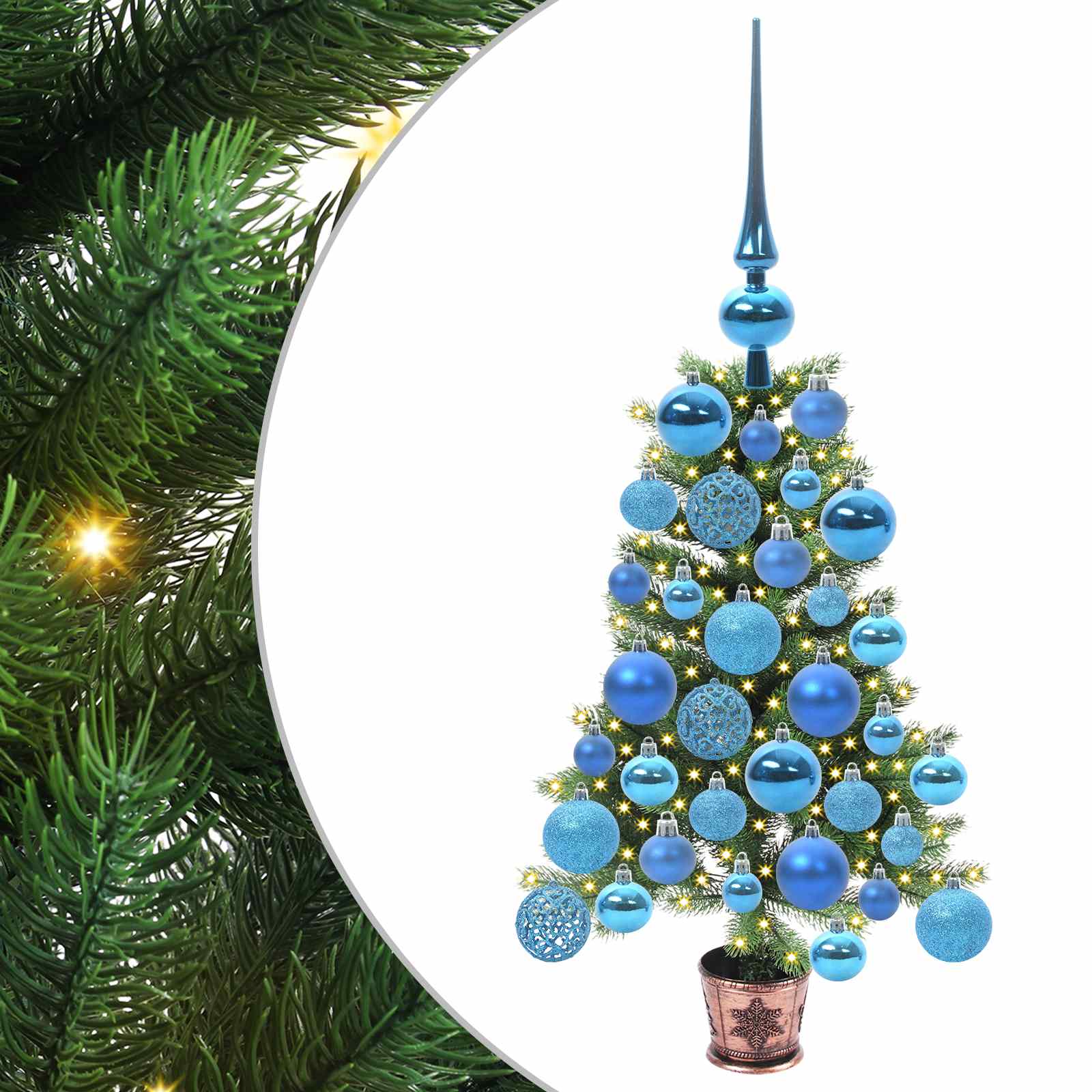 Albero di Natale con 150 LED con supporto Verde 65 cm PE