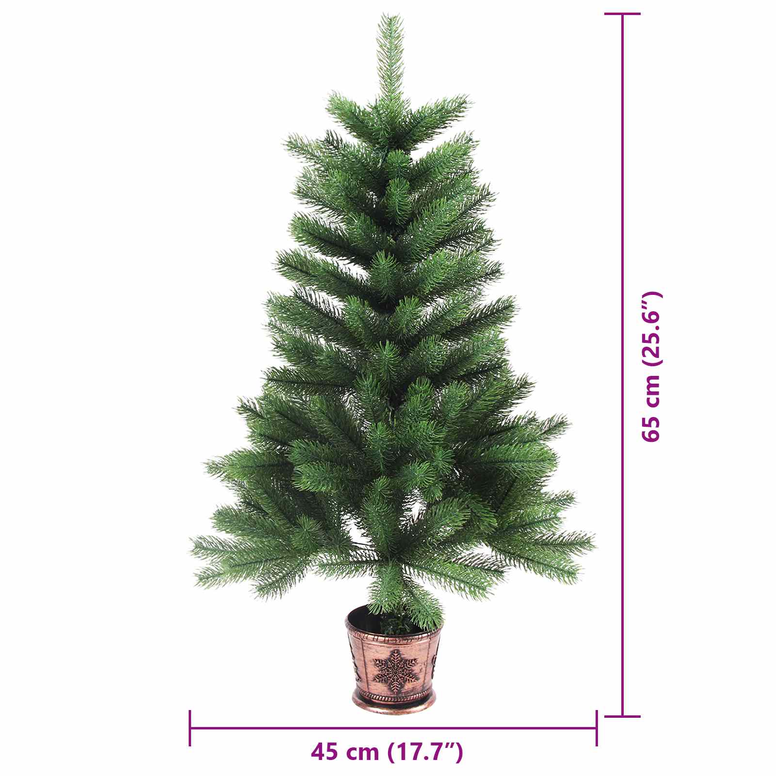 Albero di Natale con 150 LED con supporto Verde 65 cm PE
