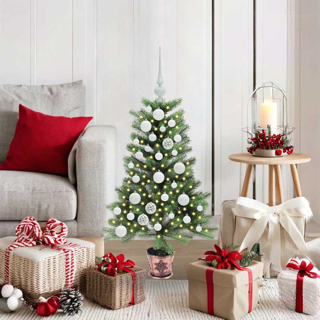 Albero di Natale con 150 LED con supporto Verde 90 cm PE