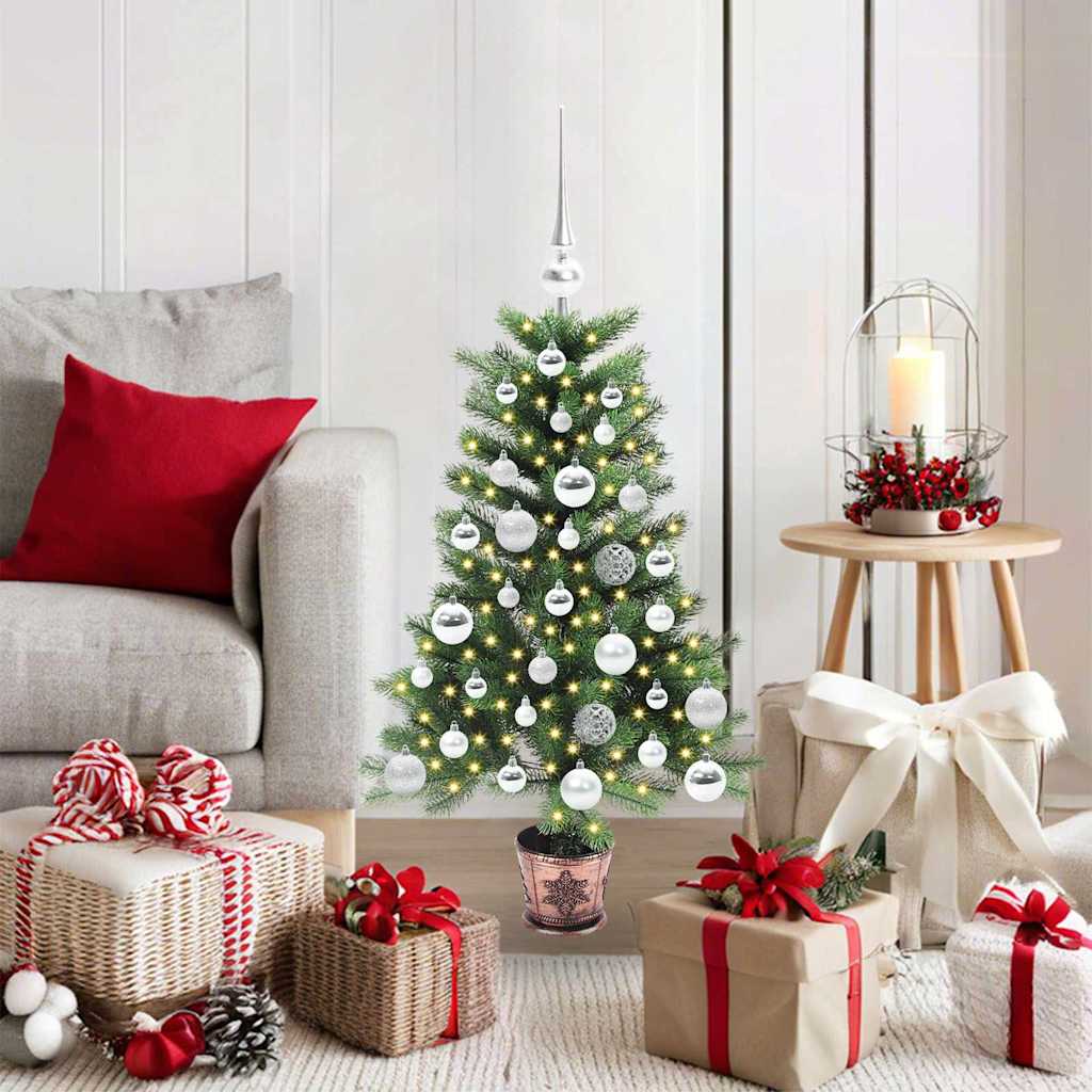 Albero di Natale con 150 LED con supporto Verde 90 cm PE