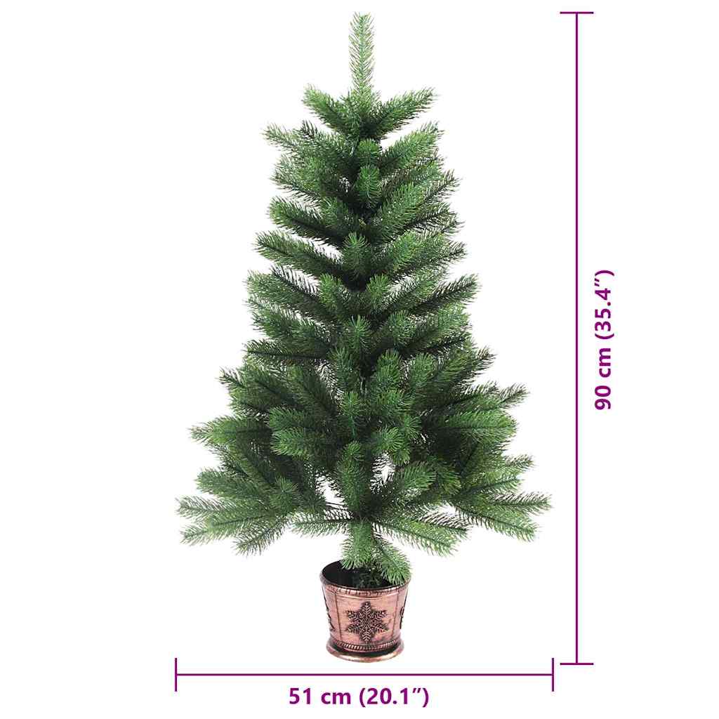 Albero di Natale con 150 LED con supporto Verde 90 cm PE