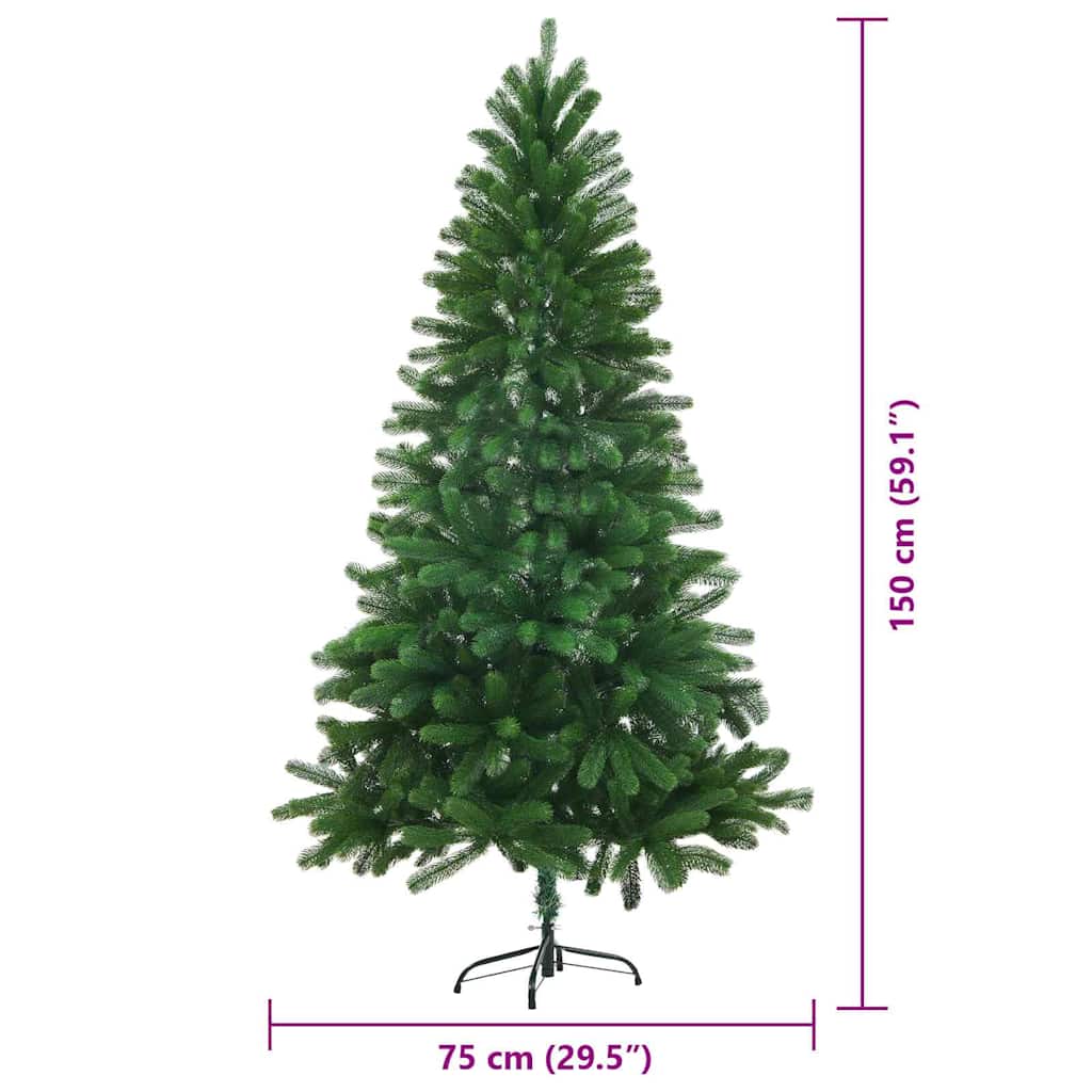 Albero di Natale con 150 LED con supporto Verde 150 cm PE