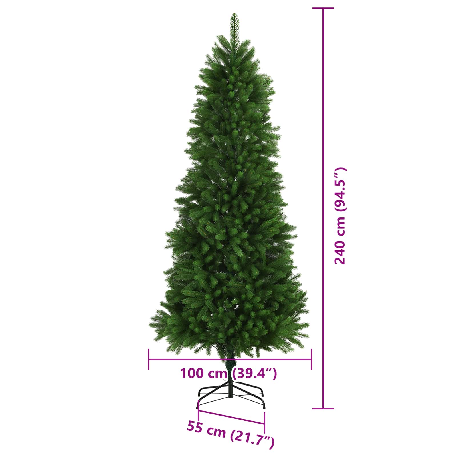 Albero di Natale con 300 LED con supporto Verde 240 cm PE