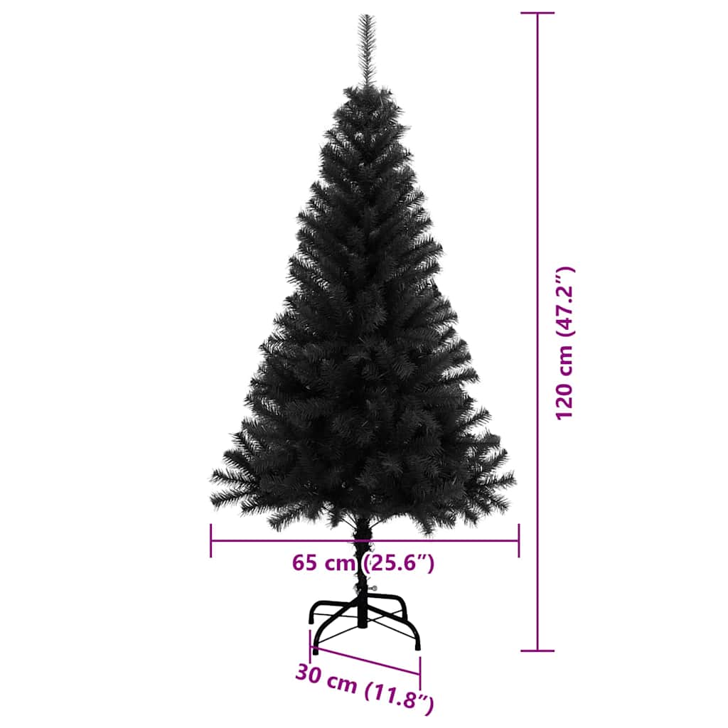 Albero di Natale Nero 120 cm PVC