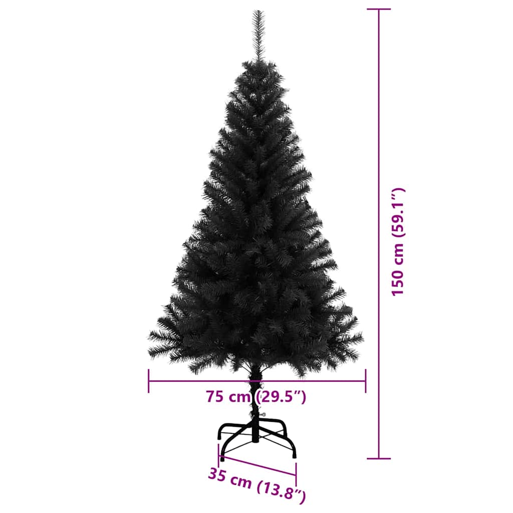 Albero di Natale Nero 150 cm PVC