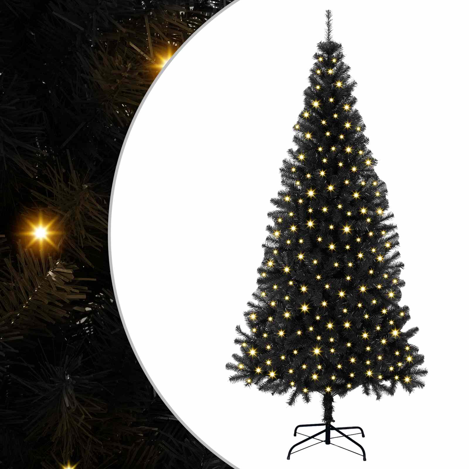 Albero di Natale Nero 180 cm PVC