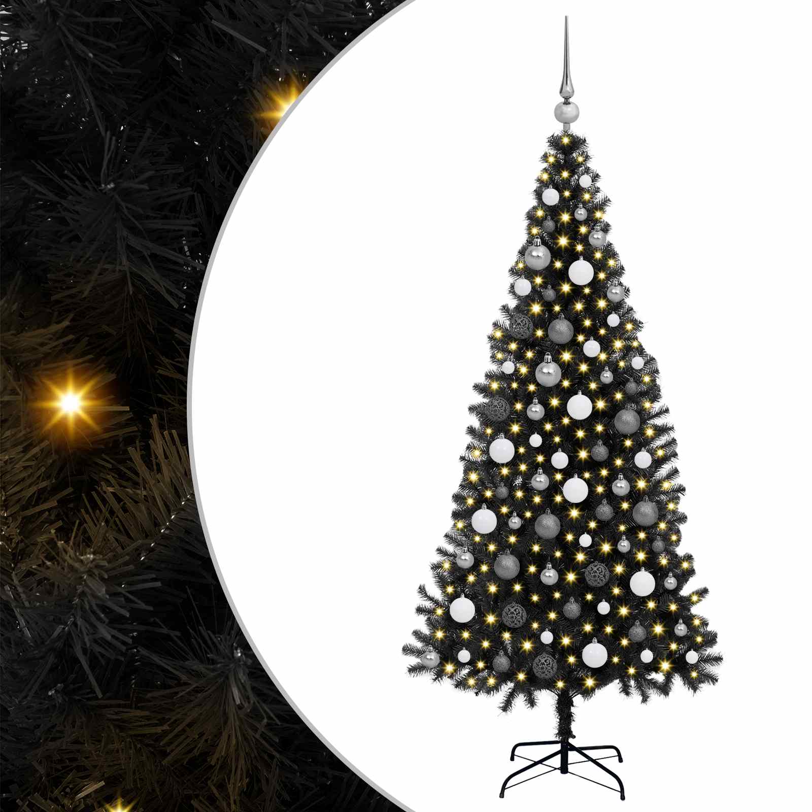 Albero di Natale Nero 180 cm PVC