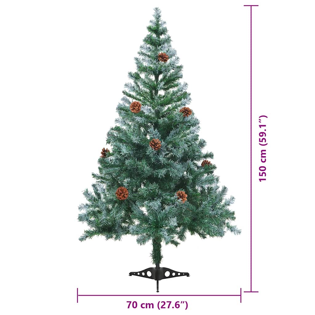 Albero di Natale artificiale Verde 150 cm PVC e Acciaio