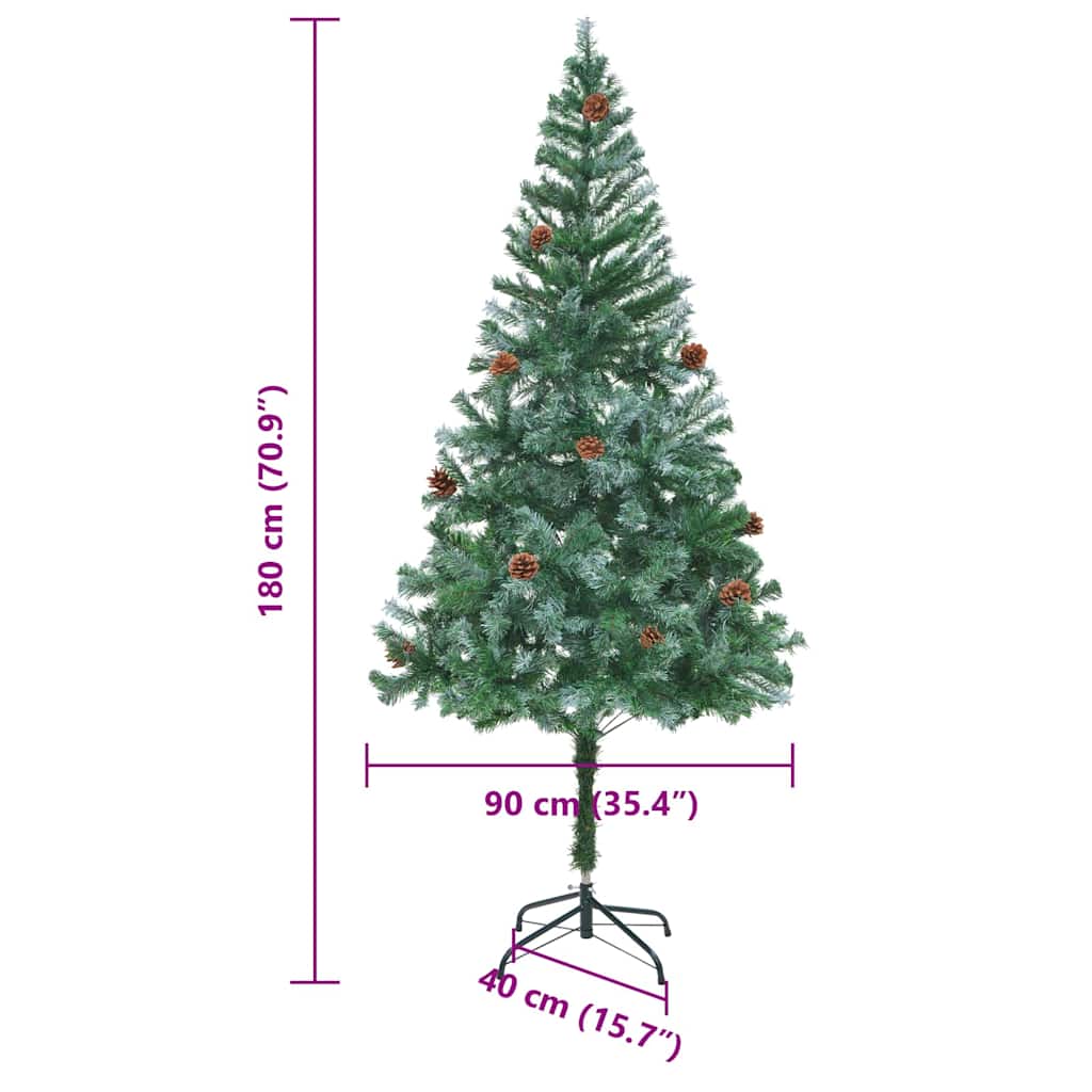 Albero di Natale artificiale Verde 180 cm PVC e Acciaio