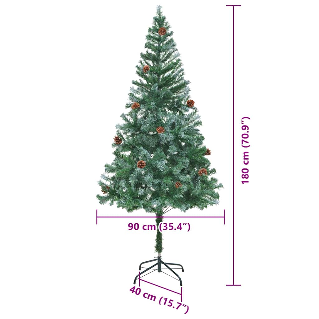 Albero di Natale artificiale Verde 180 cm PVC e Acciaio