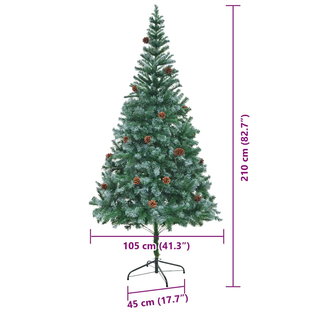 Albero di Natale artificiale Verde 210 cm PVC e Acciaio
