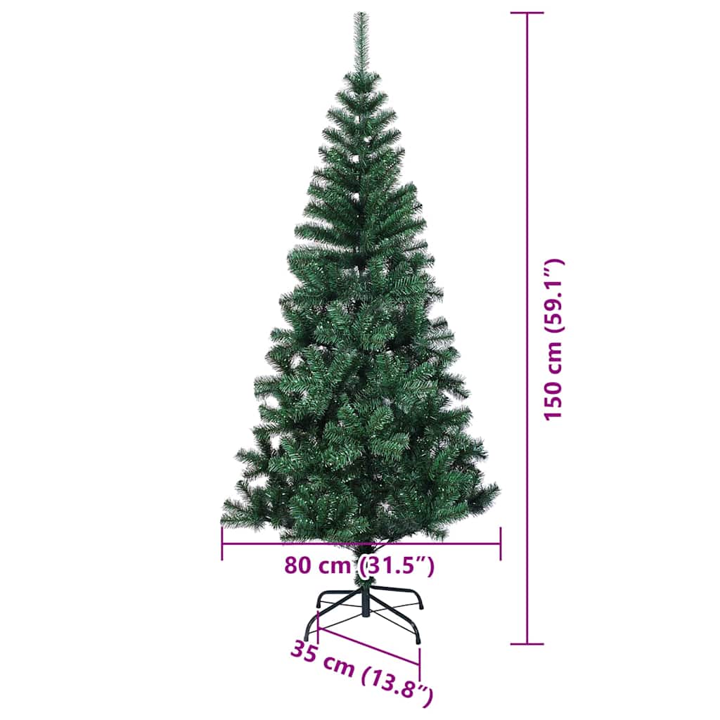 Albero di Natale artificiale con luci integrate Verde 150 cm