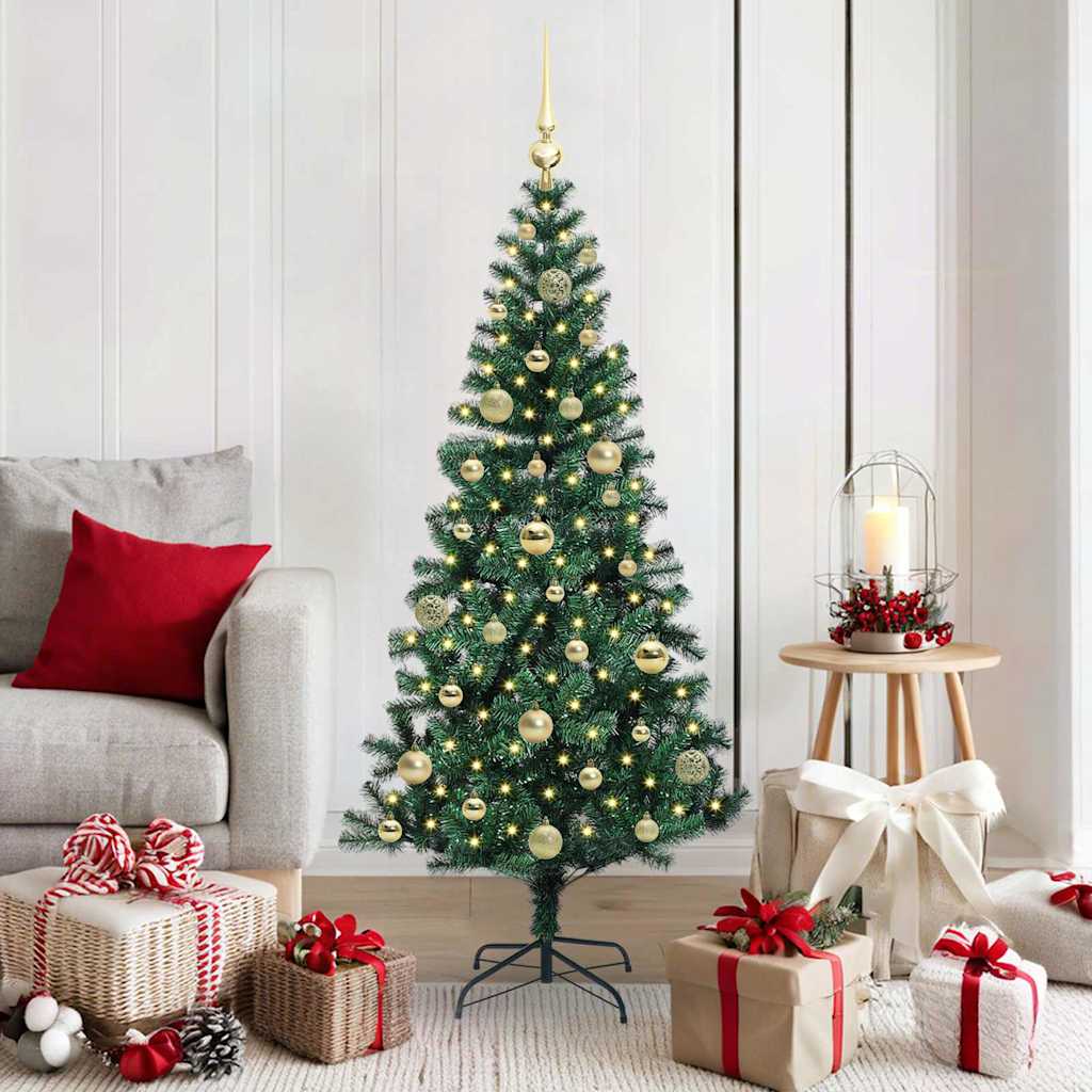 Albero di Natale artificiale con luci integrate Verde 150 cm