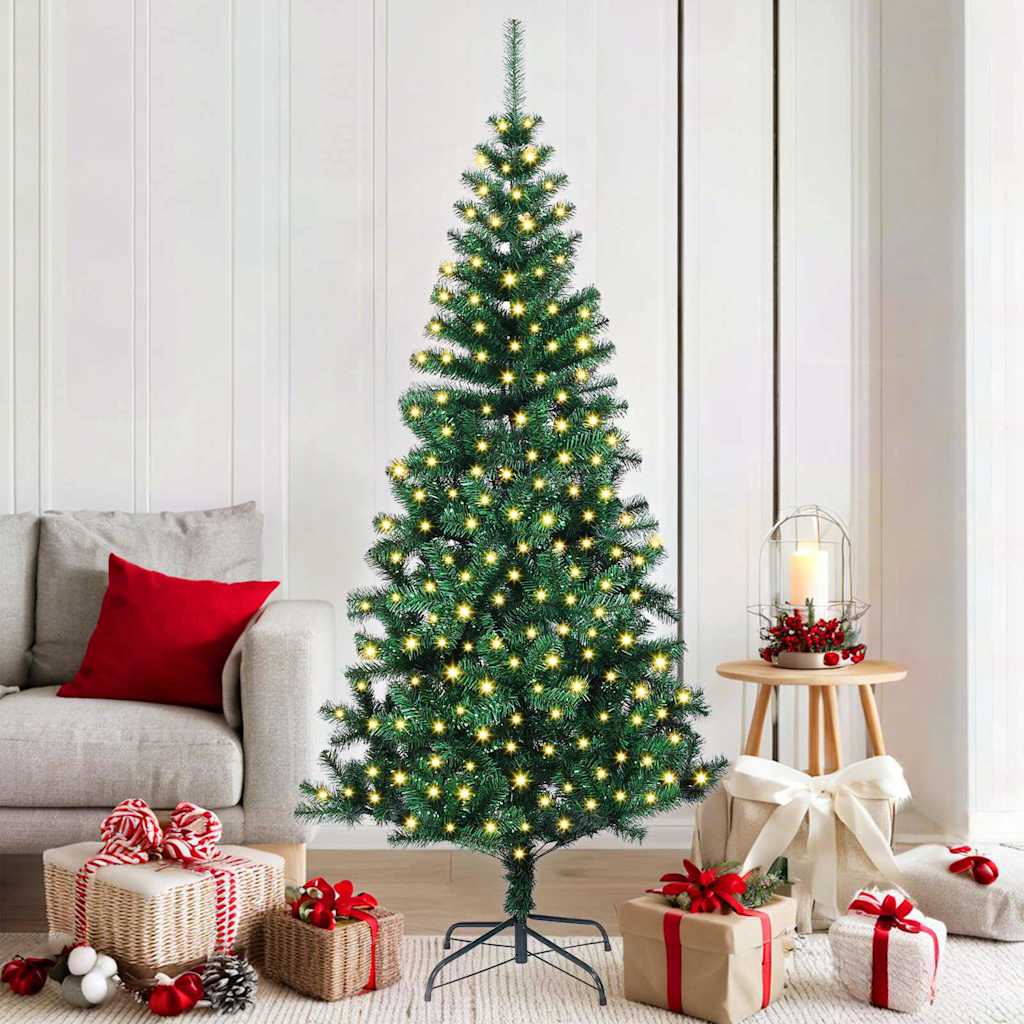Albero di Natale artificiale con luci integrate Verde 180 cm