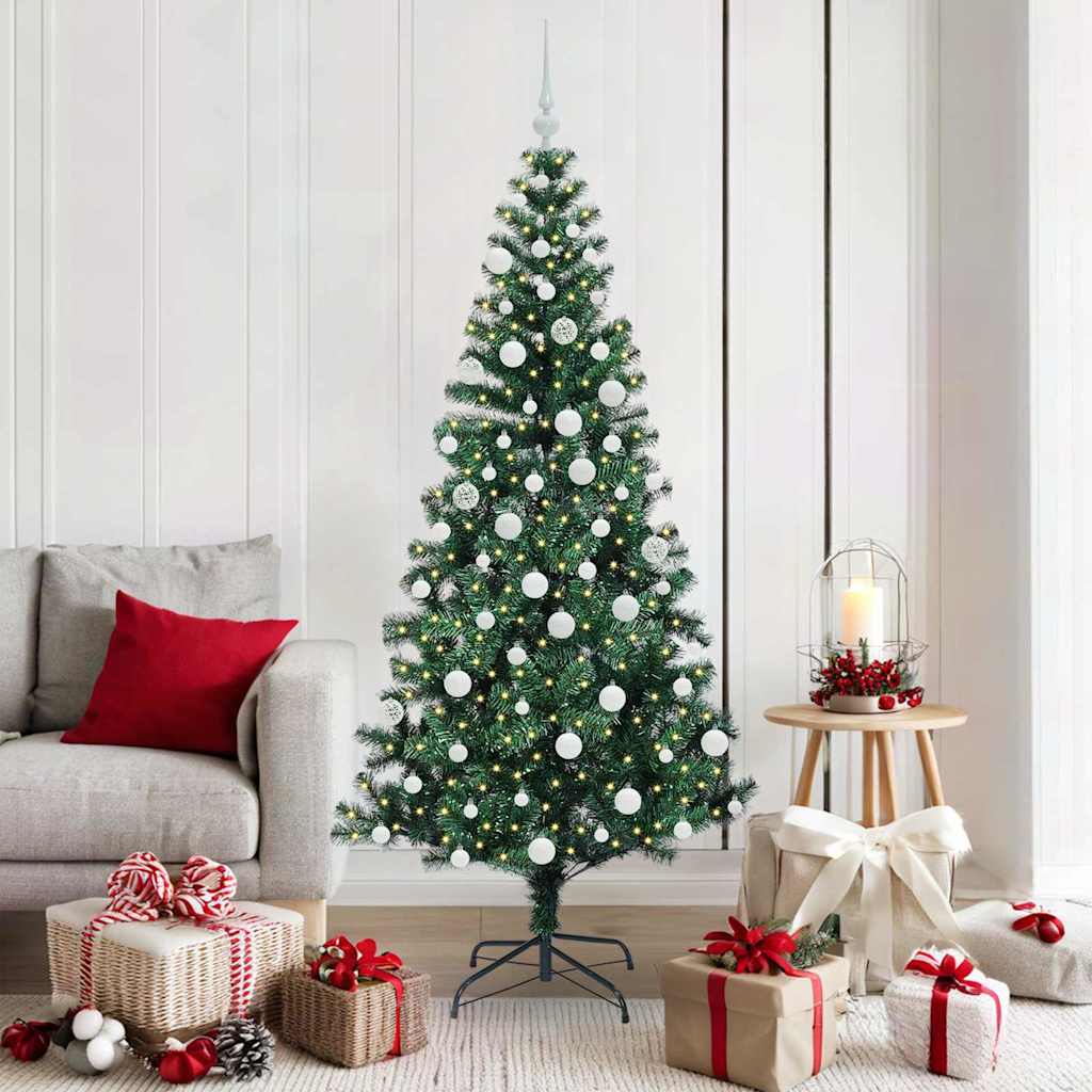 Albero di Natale artificiale con luci integrate Verde 180 cm