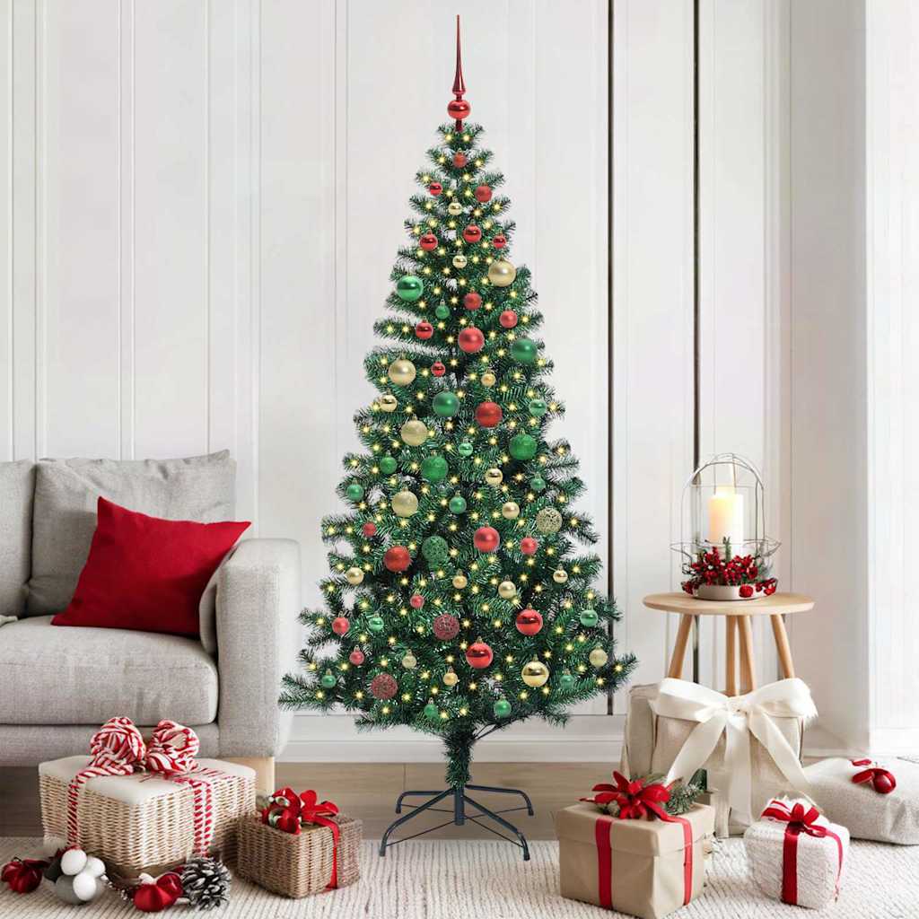 Albero di Natale artificiale con luci integrate Verde 180 cm