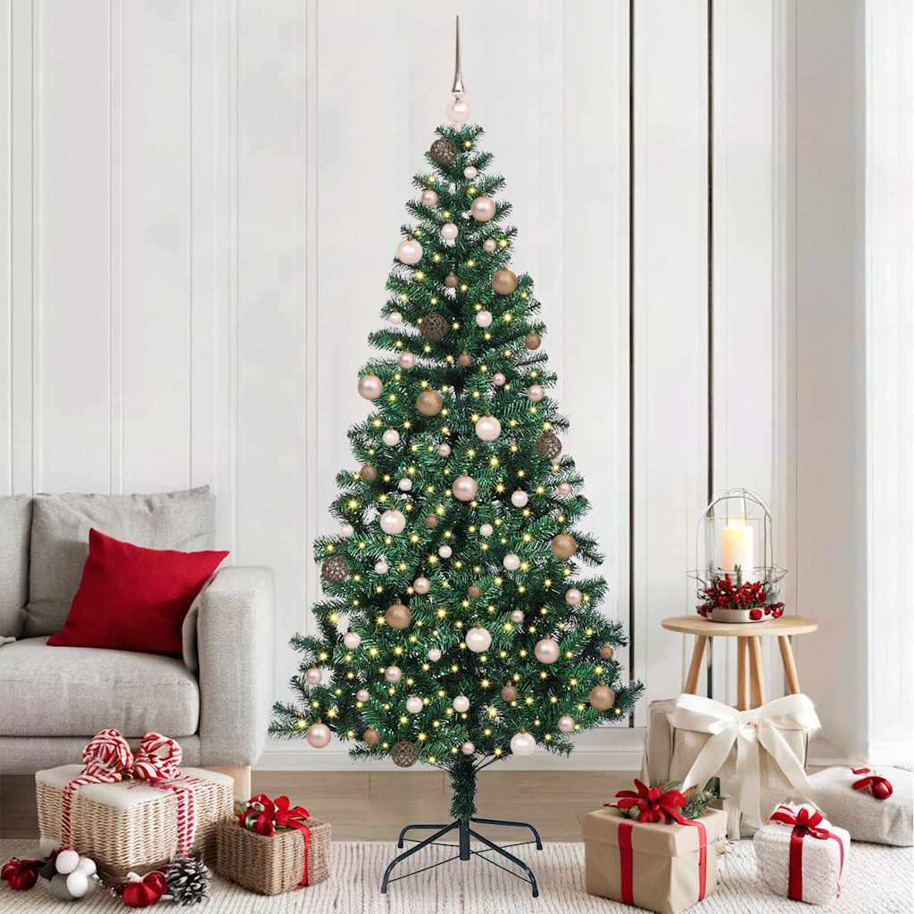 Albero di Natale artificiale con luci integrate Verde 210 cm