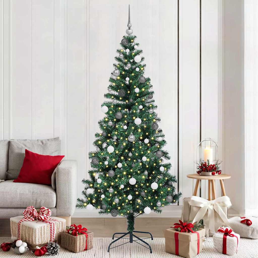 Albero di Natale artificiale con luci integrate Verde 210 cm