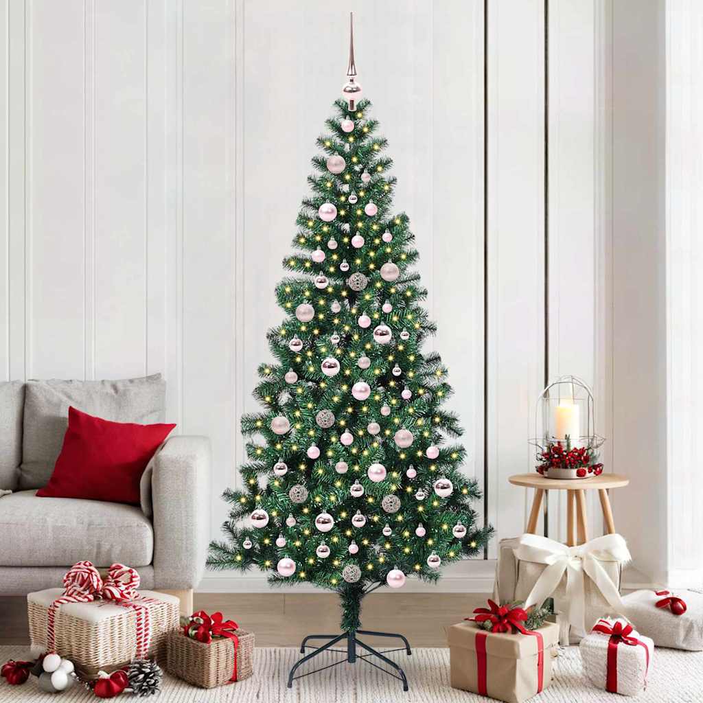 Albero di Natale artificiale con luci integrate Verde 210 cm