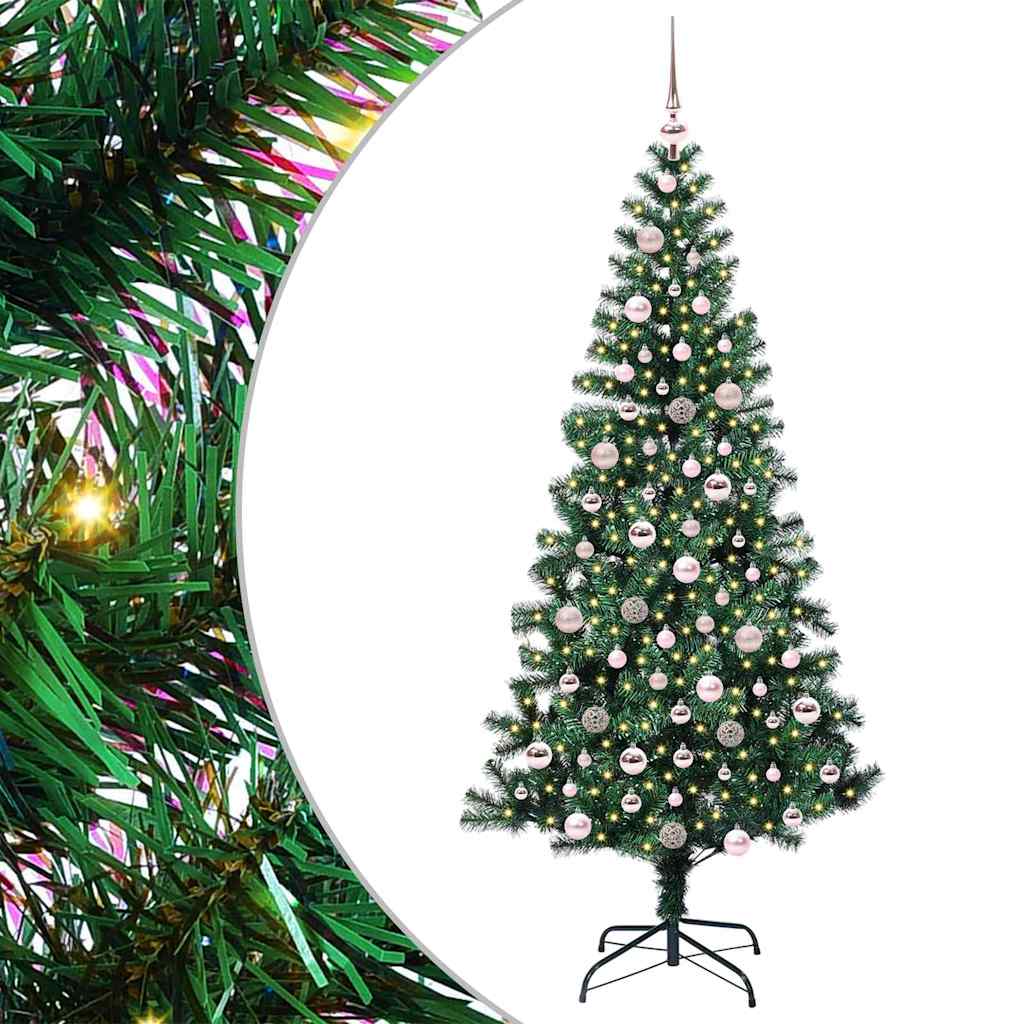 Albero di Natale artificiale con luci integrate Verde 210 cm