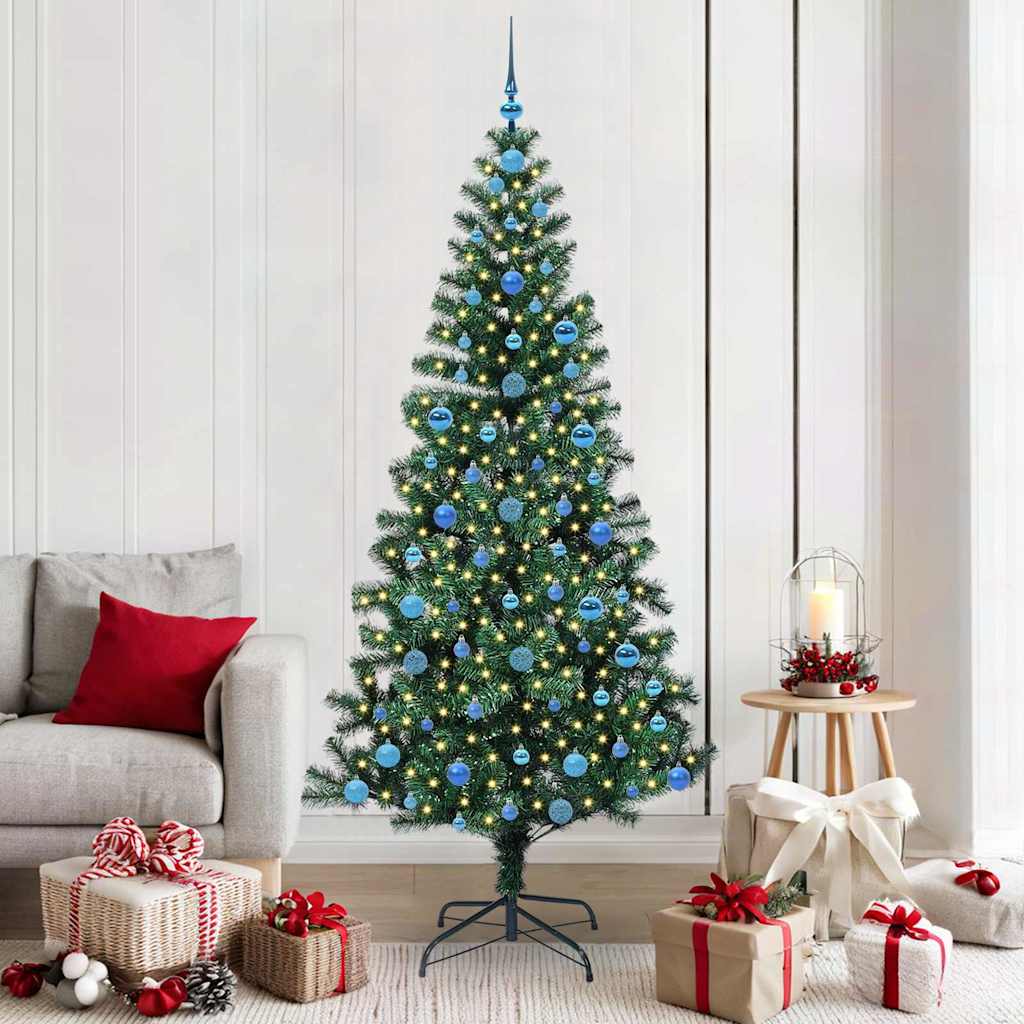 Albero di Natale artificiale con luci integrate Verde 210 cm