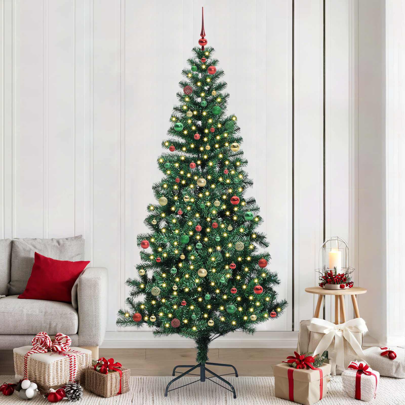 Albero di Natale artificiale con luci integrate Verde 240 cm