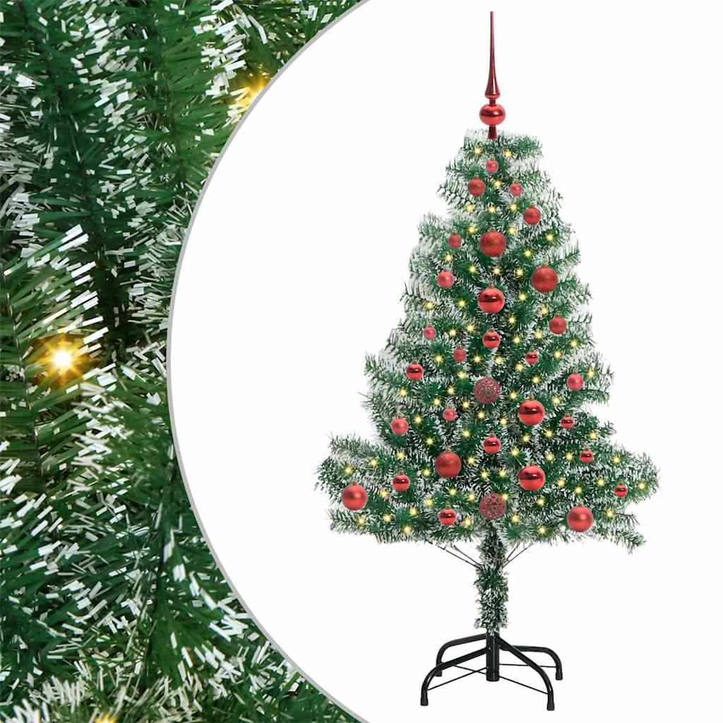 Albero di Natale Artificiale Imbiancato con Luci LED 120 cm