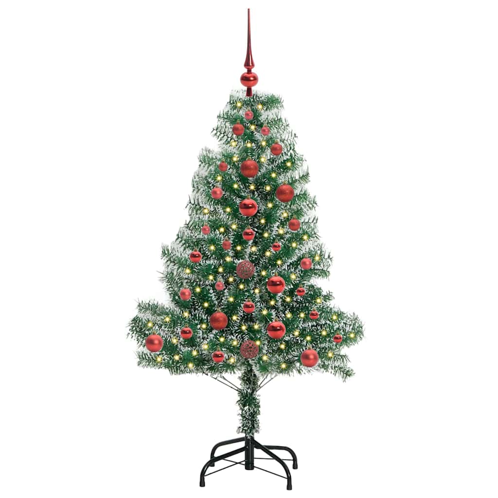 Albero di Natale Artificiale Imbiancato con Luci LED 120 cm