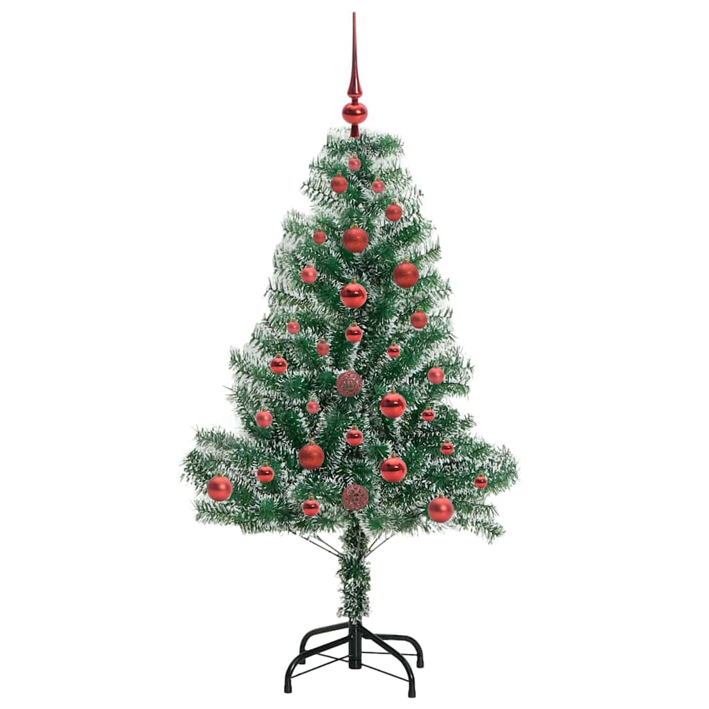 Albero di Natale Artificiale Imbiancato con Luci LED 120 cm