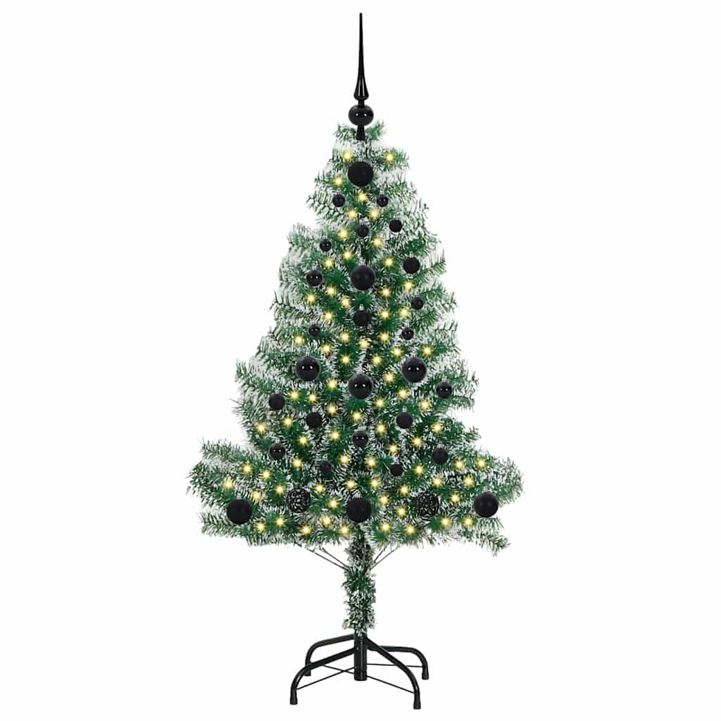 Albero di Natale Artificiale Imbiancato con Luci LED 120 cm