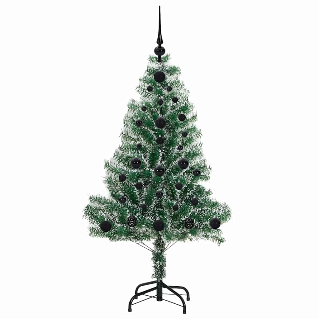 Albero di Natale Artificiale Imbiancato con Luci LED 120 cm