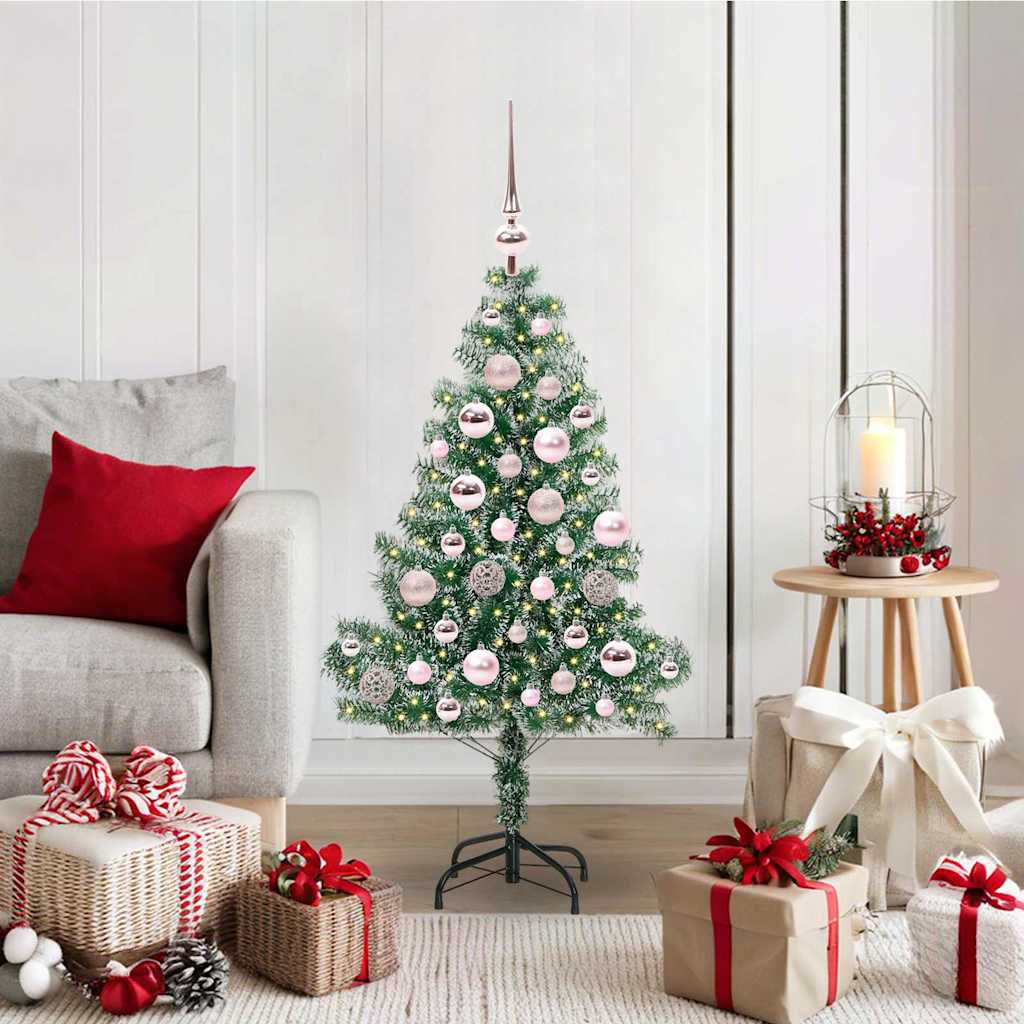 Albero di Natale Artificiale Imbiancato con Luci LED 120 cm
