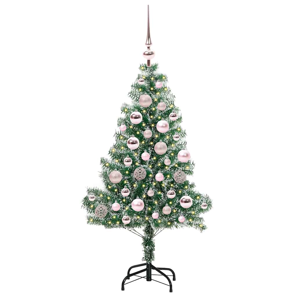Albero di Natale Artificiale Imbiancato con Luci LED 120 cm
