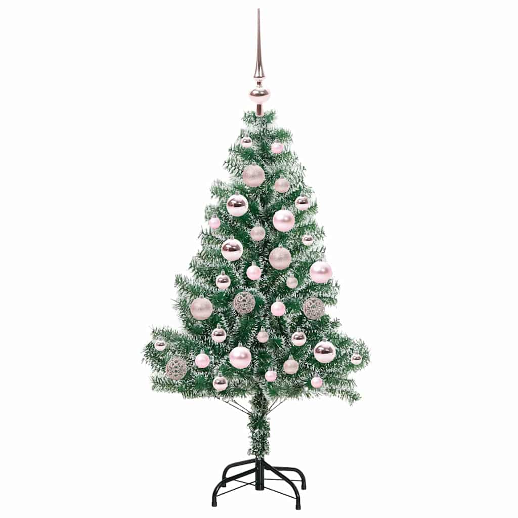 Albero di Natale Artificiale Imbiancato con Luci LED 120 cm