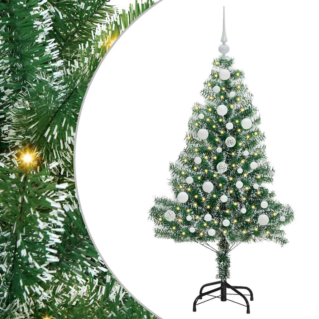 Albero di Natale Artificiale Imbiancato con Luci LED 120 cm