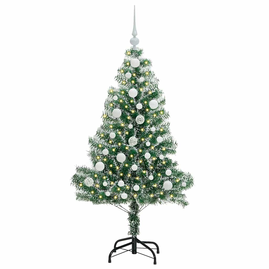 Albero di Natale Artificiale Imbiancato con Luci LED 120 cm