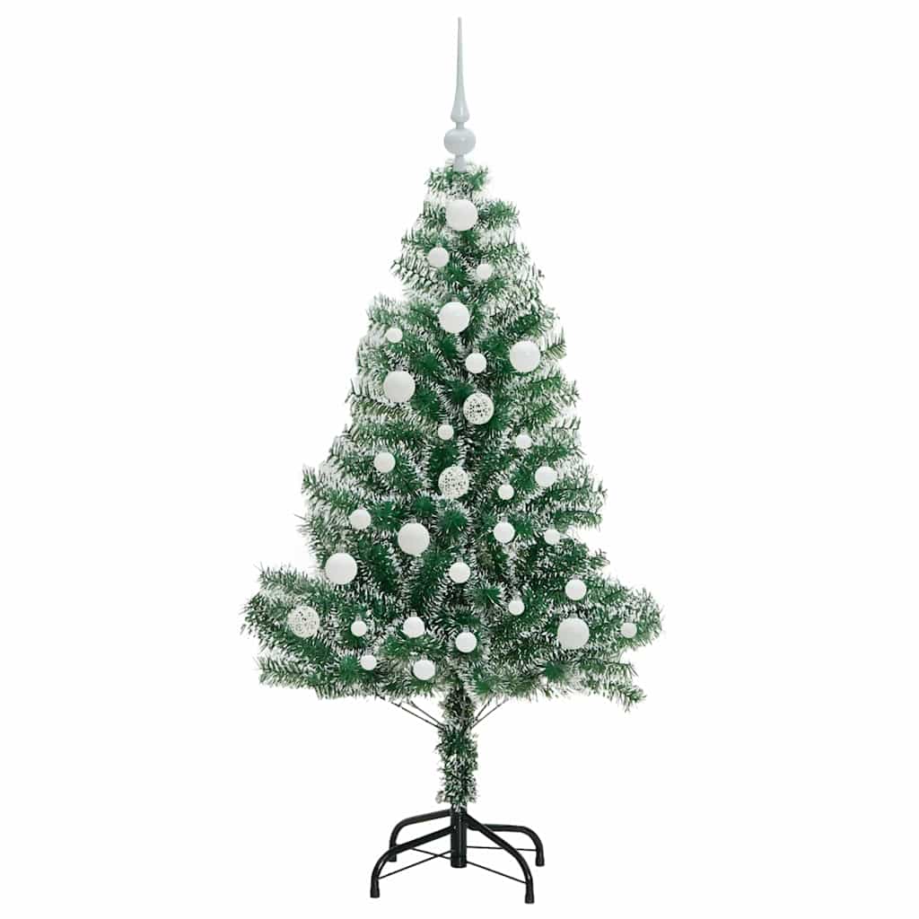 Albero di Natale Artificiale Imbiancato con Luci LED 120 cm