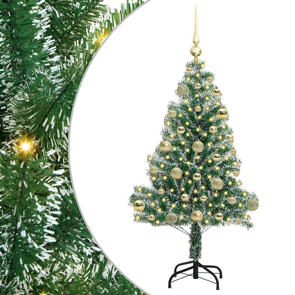 Albero di Natale Artificiale Imbiancato con Luci LED 120 cm