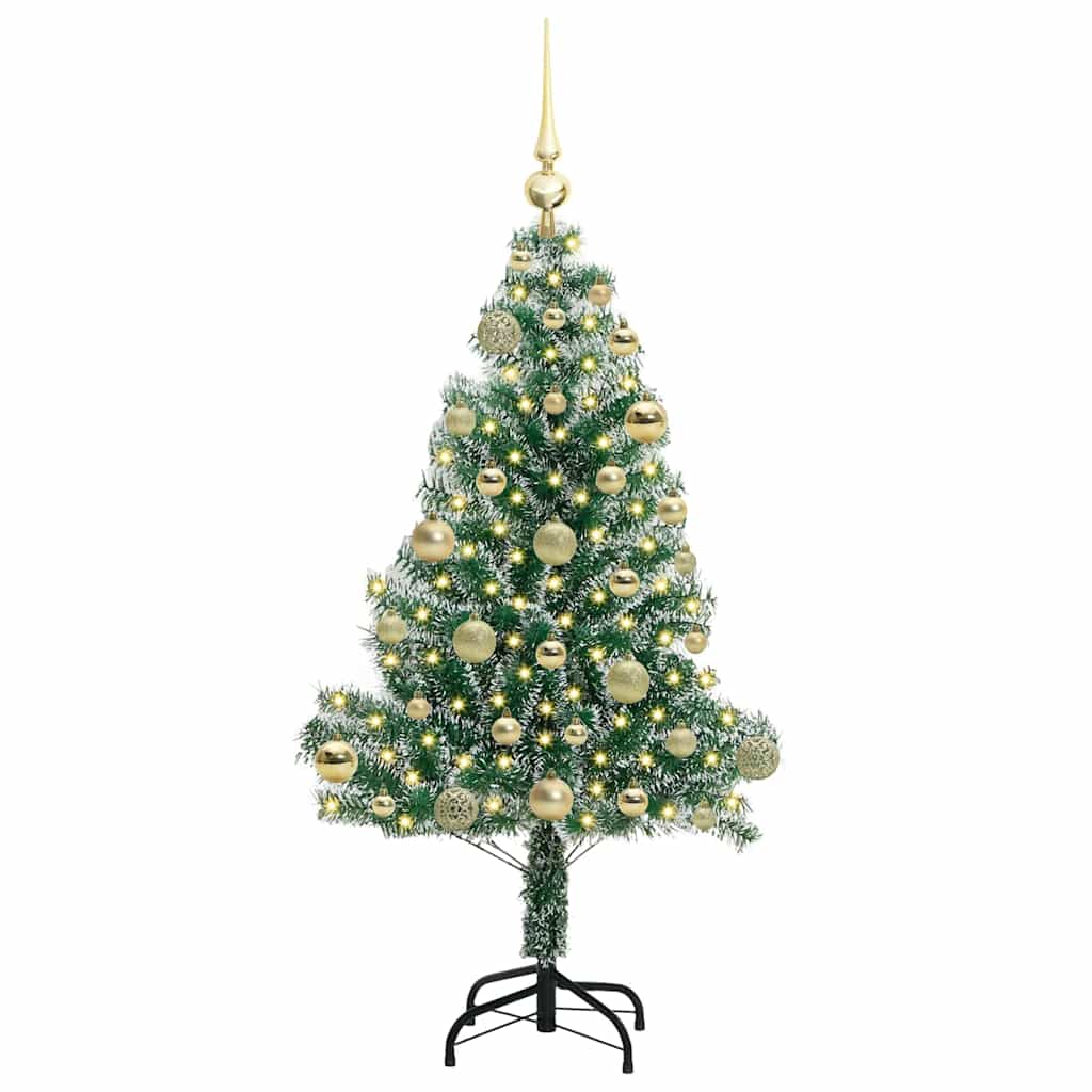 Albero di Natale Artificiale Imbiancato con Luci LED 120 cm