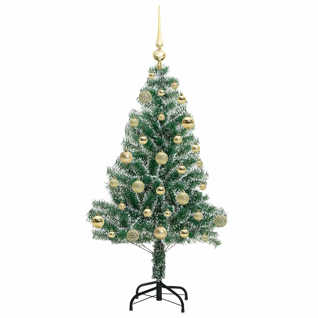 Albero di Natale Artificiale Imbiancato con Luci LED 120 cm
