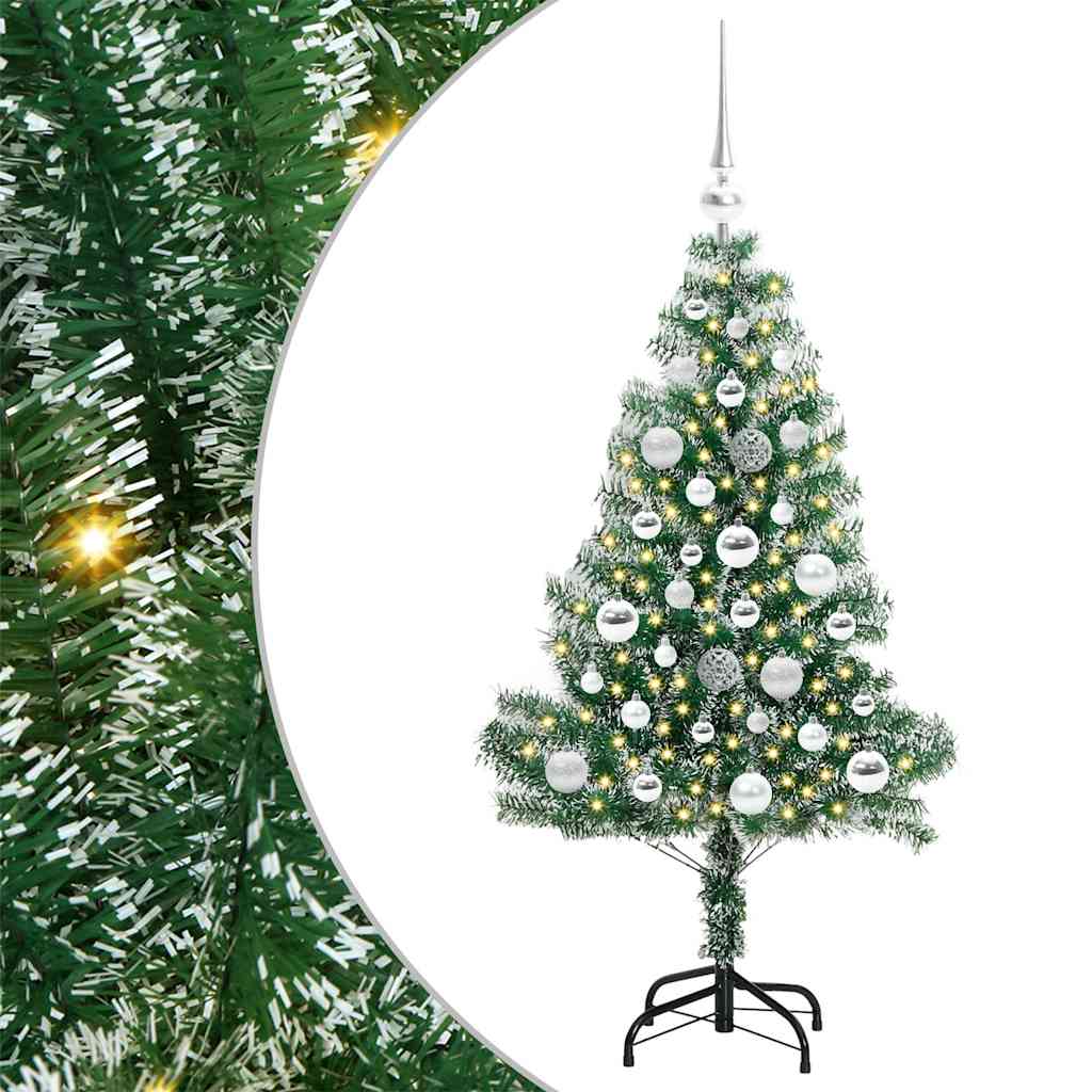 Albero di Natale Artificiale Imbiancato con Luci LED 120 cm