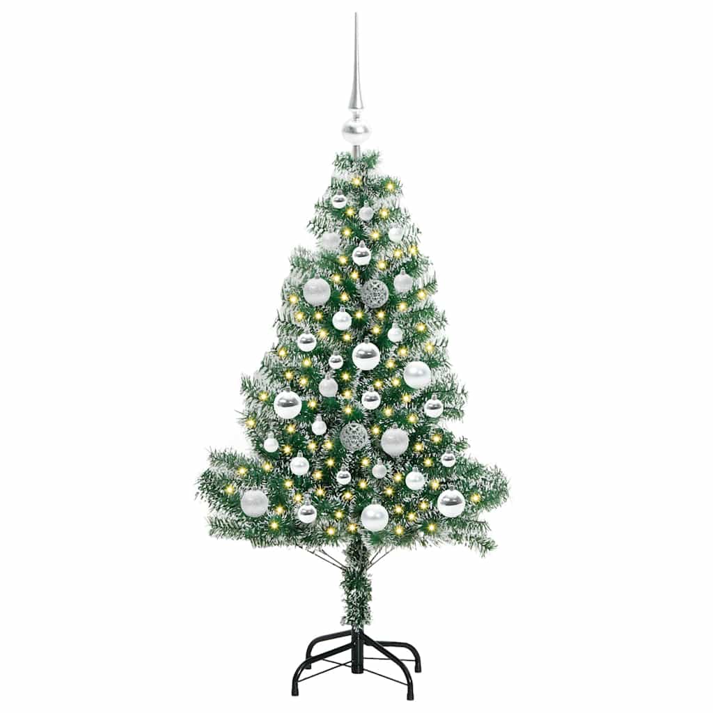 Albero di Natale Artificiale Imbiancato con Luci LED 120 cm