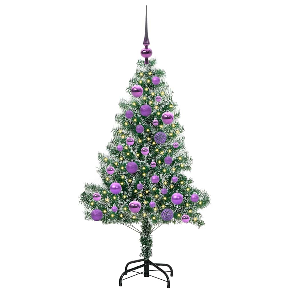 Albero di Natale Artificiale Imbiancato con Luci LED 120 cm