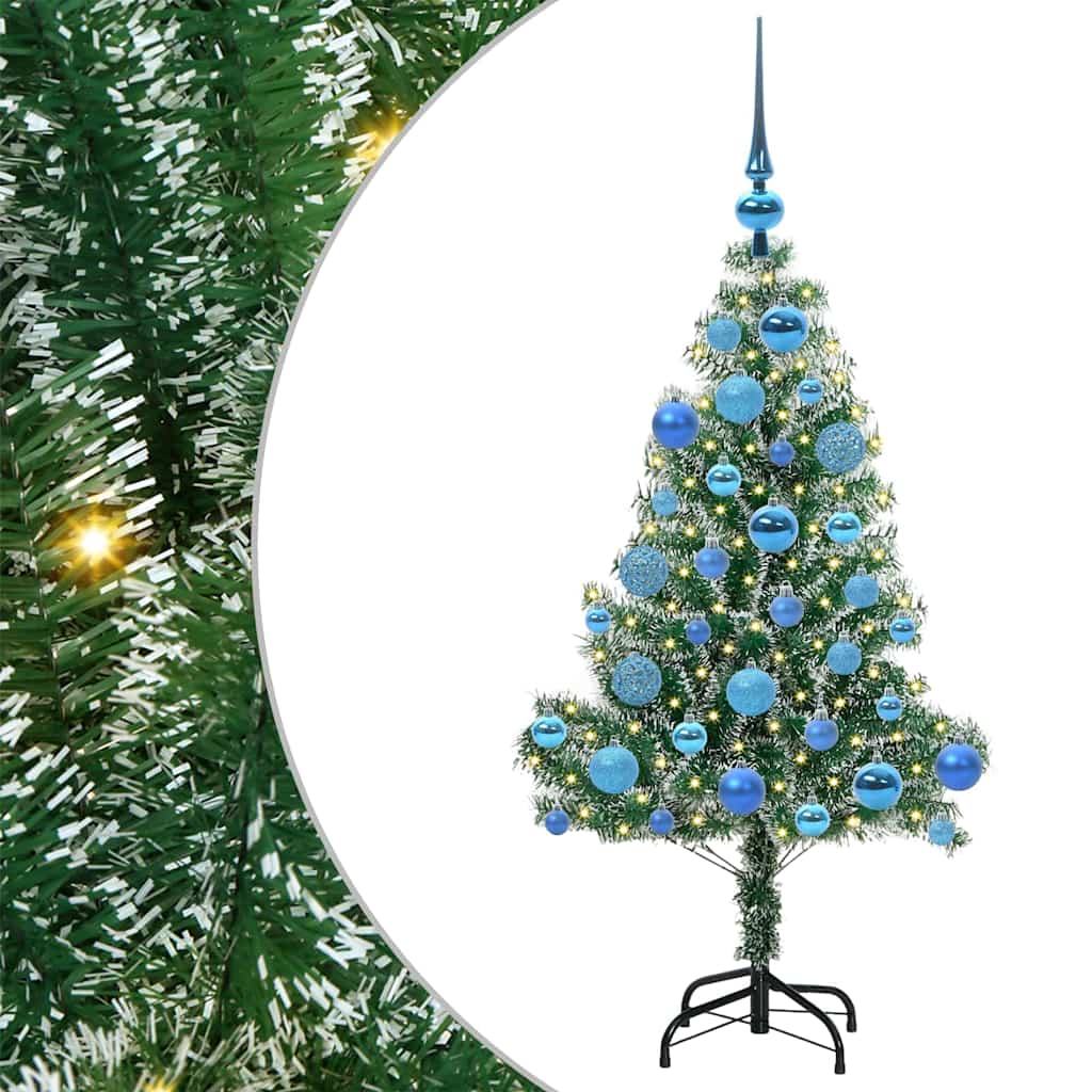 Albero di Natale Artificiale Imbiancato con Luci LED 120 cm