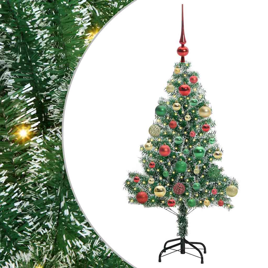 Albero di Natale Artificiale Imbiancato con Luci LED 120 cm